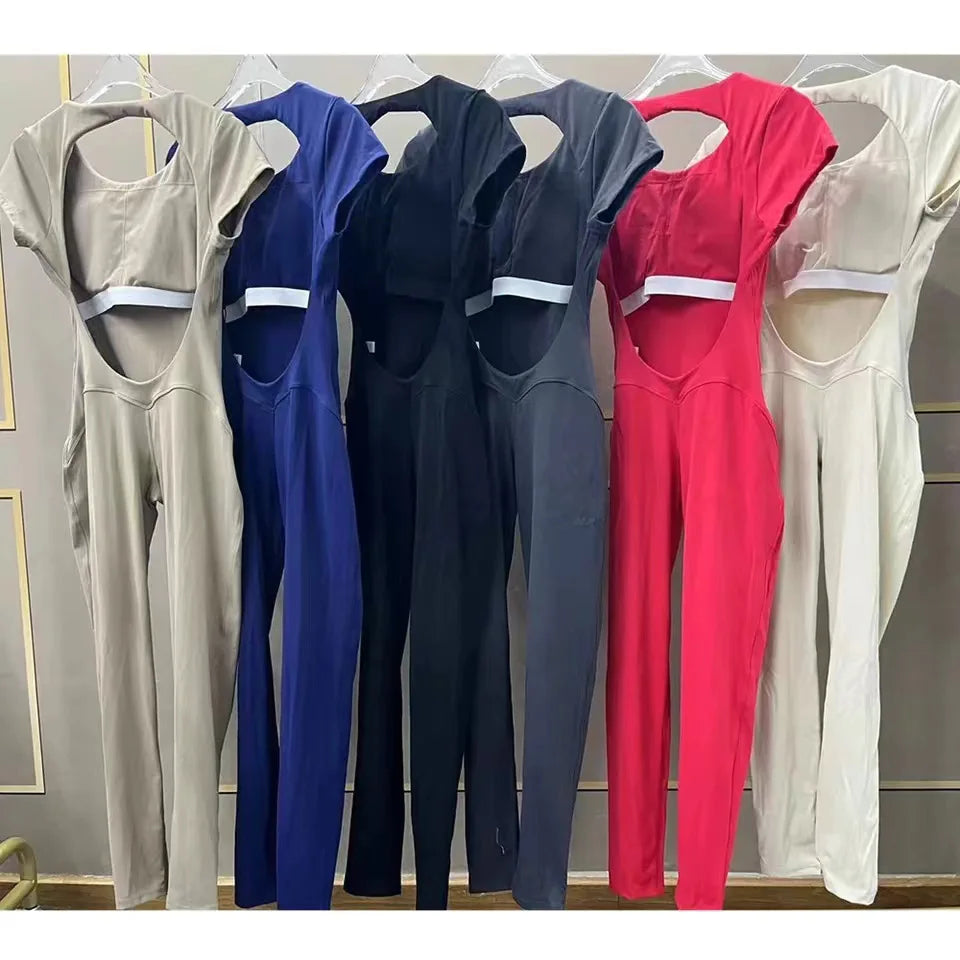 Gym Jumpsuits - Athletic Jumpsuit for Women High-Elasticity Romper for Peak Performance