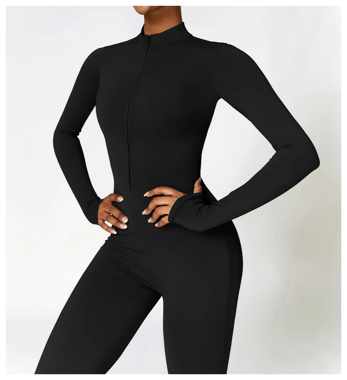 Gym Jumpsuits - Women’s Gym Jumpsuit with Fleece Lining Winter Workout Outfit