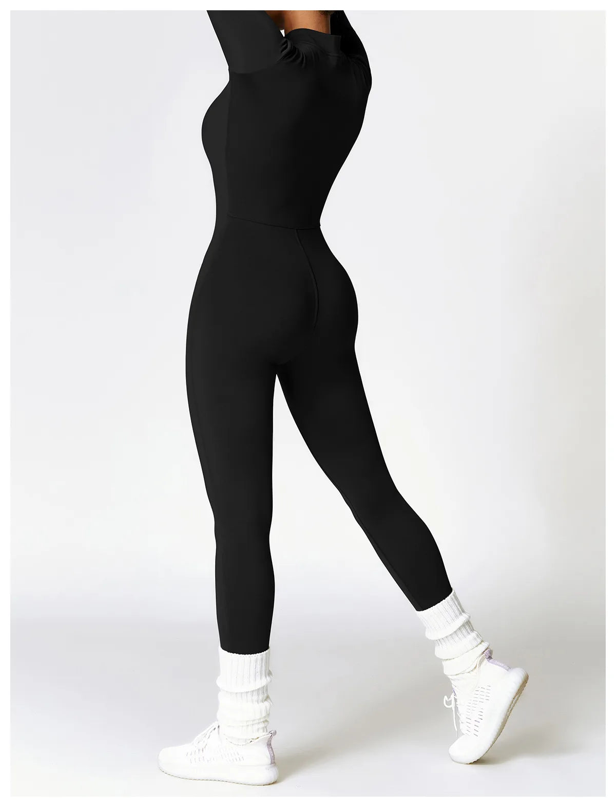 Gym Jumpsuits - Women’s Gym Jumpsuit with Fleece Lining Winter Workout Outfit