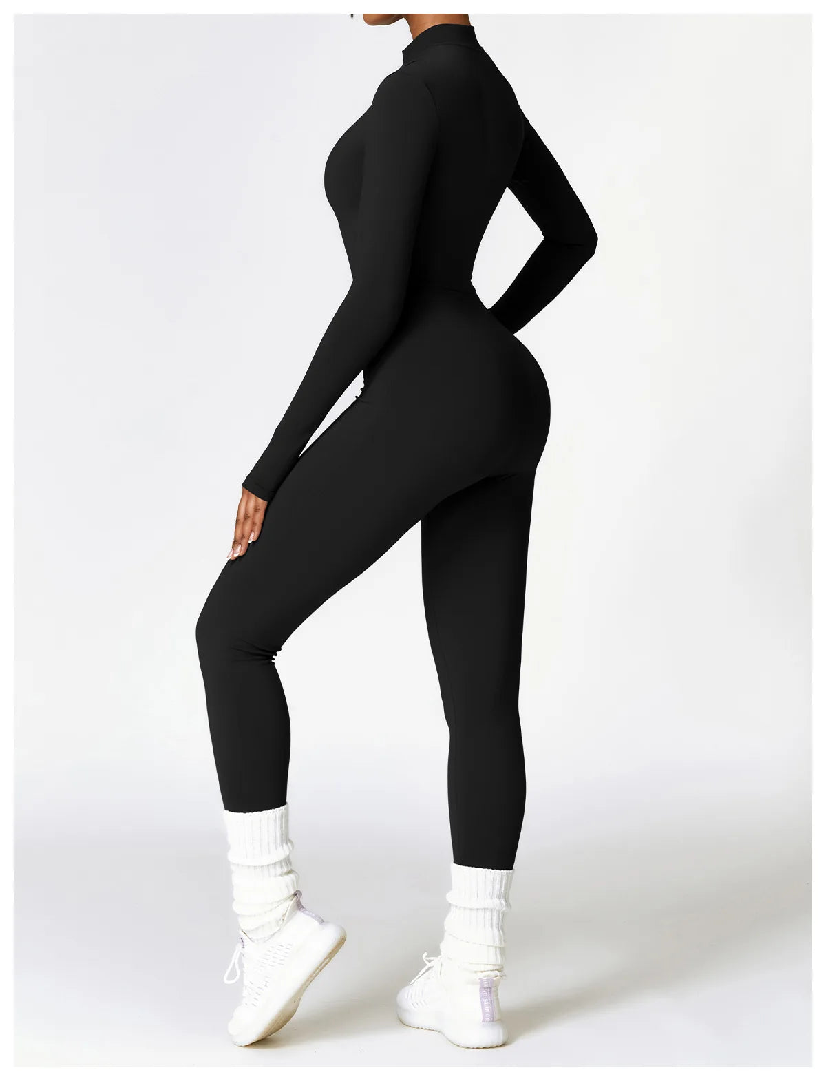 Gym Jumpsuits - Women’s Gym Jumpsuit with Fleece Lining Winter Workout Outfit