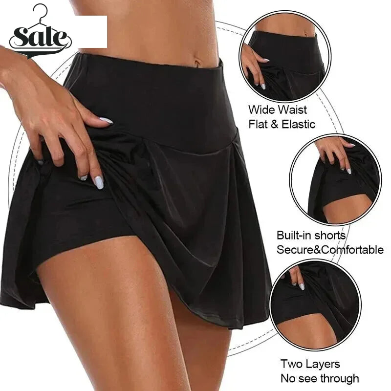 Sporty High-Waisted Skirt-Shorts for Women's Workouts