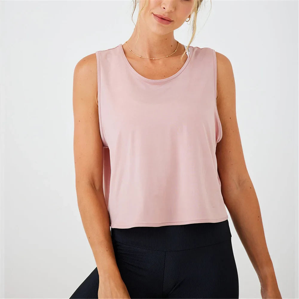 Gym Tops- Women Open-Back Gym Crop Top- - Pekosa Women Fashion