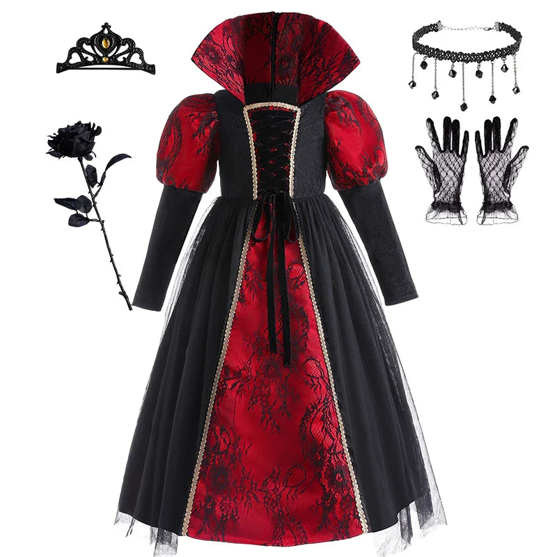 Alice in Wonderland Kids Gothic Princess Costume for Halloween