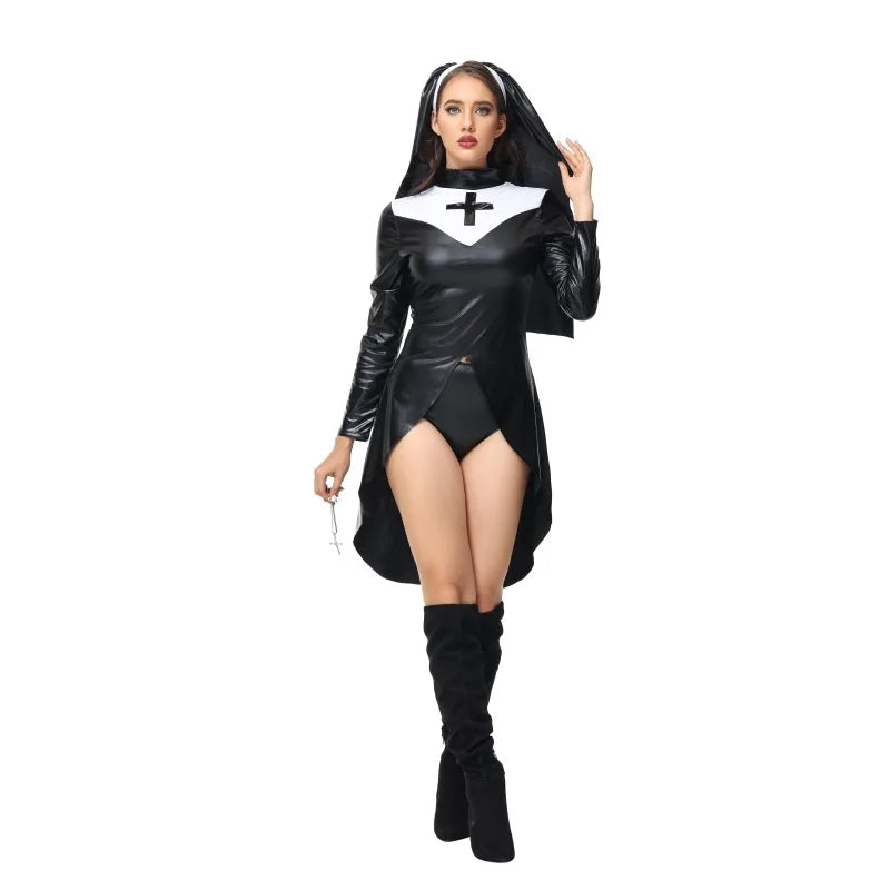 Halloween Costumes- Daring Nun Costume – Perfect for Halloween- - Chuzko Women Clothing