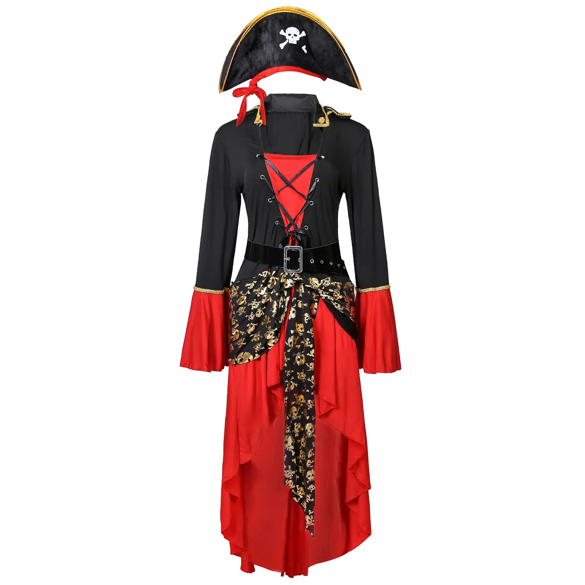 Halloween Costumes- Pirate Queen Deluxe Costume for Halloween- - Chuzko Women Clothing