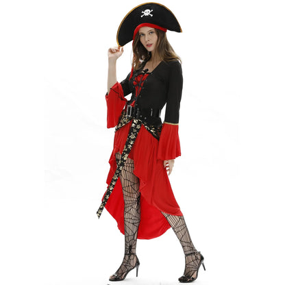 Halloween Costumes- Pirate Queen Deluxe Costume for Halloween- - Chuzko Women Clothing