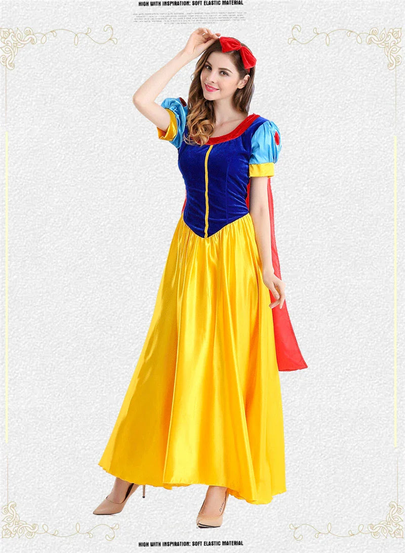 Halloween Costumes- Snow White and the Seven Dwarfs - Fairy Tale Princess Gown- - Chuzko Women Clothing