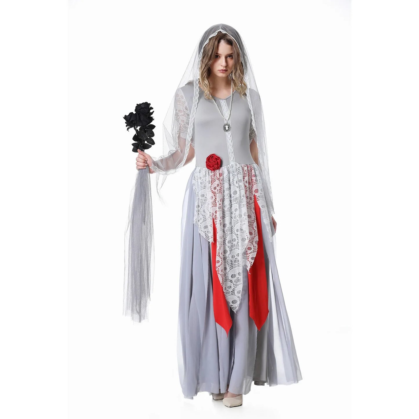 Halloween Costumes- Supernatural Wedding Gown Costume - Ghostly Bride Attire- - Chuzko Women Clothing