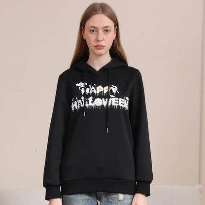 Halloween Hoodies- Ghostly Gathering Comfy Hoodies for the Whole Family- - Pekosa Women Fashion