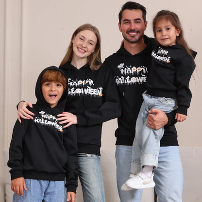 Halloween Hoodies- Ghostly Gathering Comfy Hoodies for the Whole Family- Black- Pekosa Women Fashion