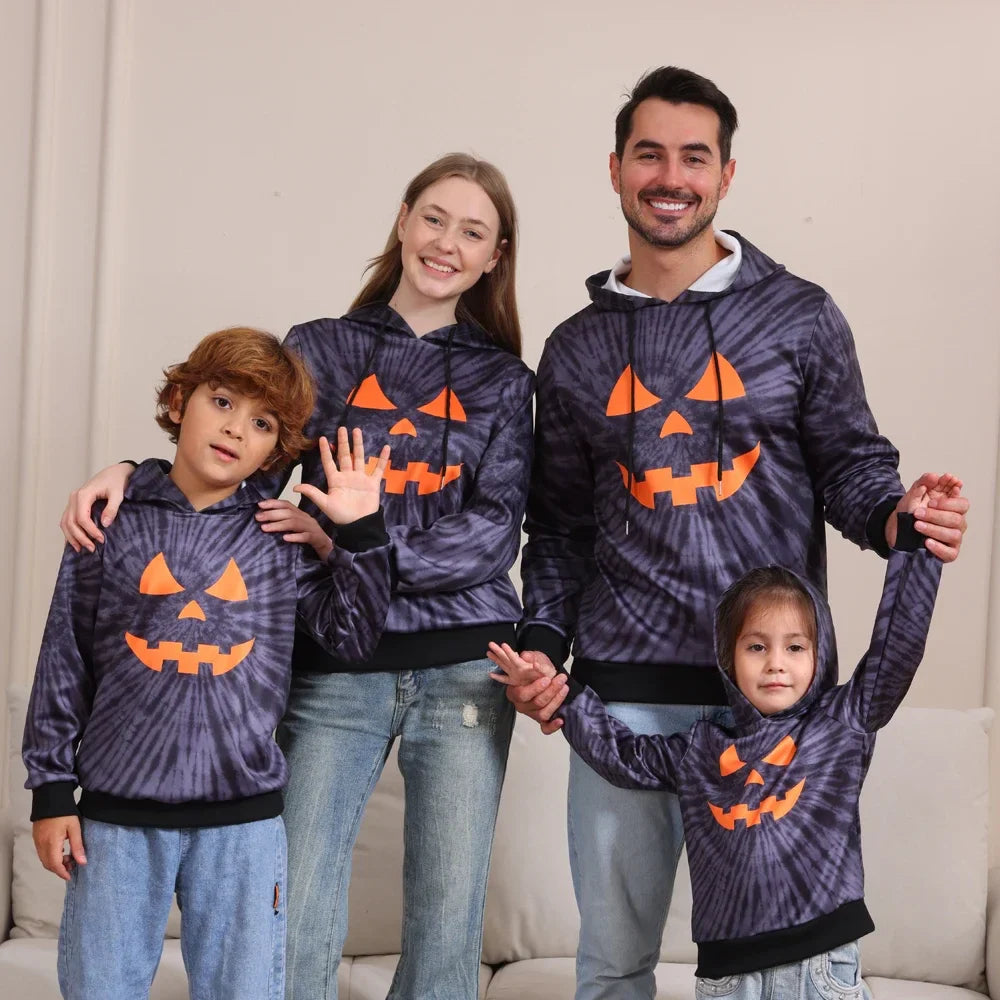 Halloween Hoodies- Pumpkin Palooza Family Hoodie Collection for Halloween- Black Gray- Pekosa Women Fashion