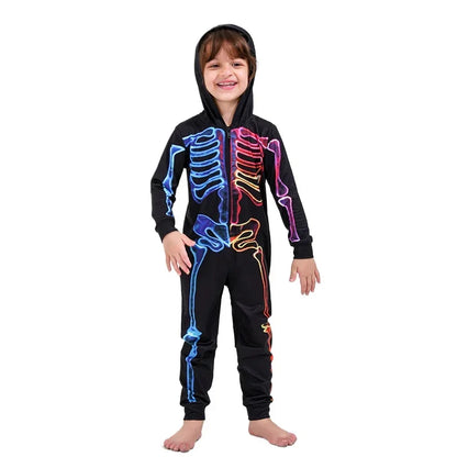 Halloween Pajamas- Family Neon Glow Skeleton Pajamas for Halloween- - Pekosa Women Fashion