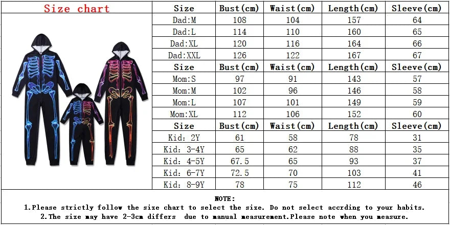 Halloween Pajamas- Family Neon Glow Skeleton Pajamas for Halloween- - Pekosa Women Fashion