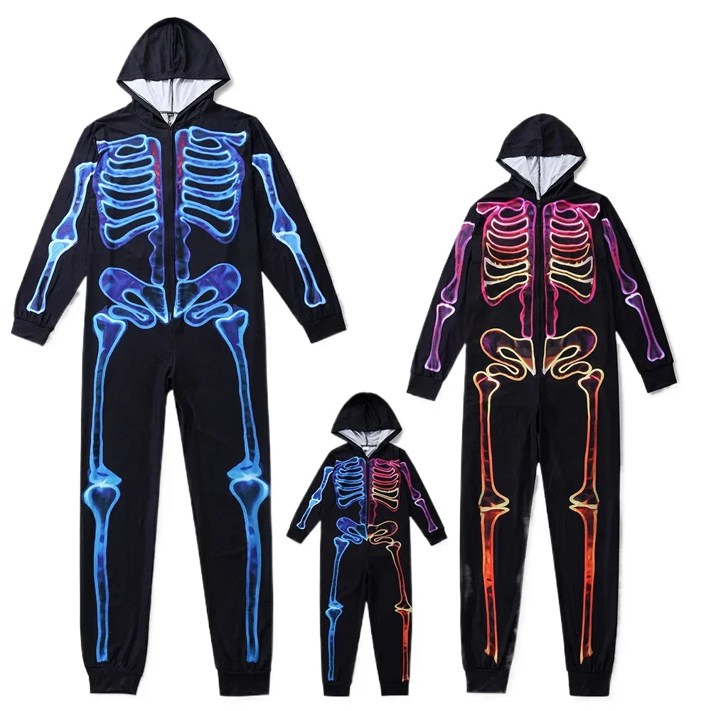 Halloween Pajamas- Family Neon Glow Skeleton Pajamas for Halloween- - Pekosa Women Fashion