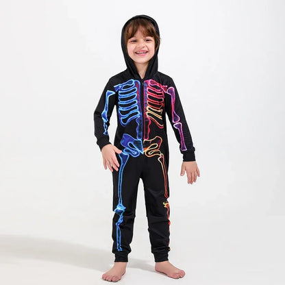 Halloween Pajamas- Family Neon Glow Skeleton Pajamas for Halloween- - Pekosa Women Fashion