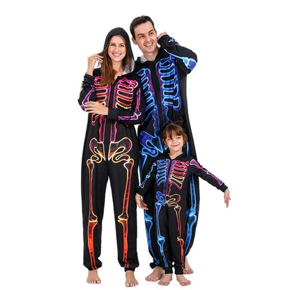 Halloween Pajamas- Family Neon Glow Skeleton Pajamas for Halloween- - Pekosa Women Fashion