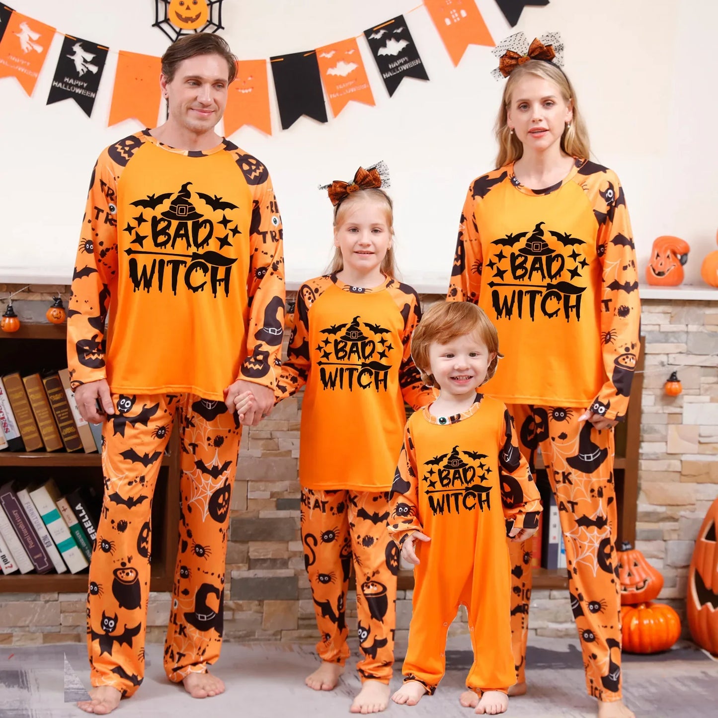 Halloween Pajamas- Festive Fall Spooky Season Pajamas for the Whole Family- Halloween Print 2- Pekosa Women Fashion