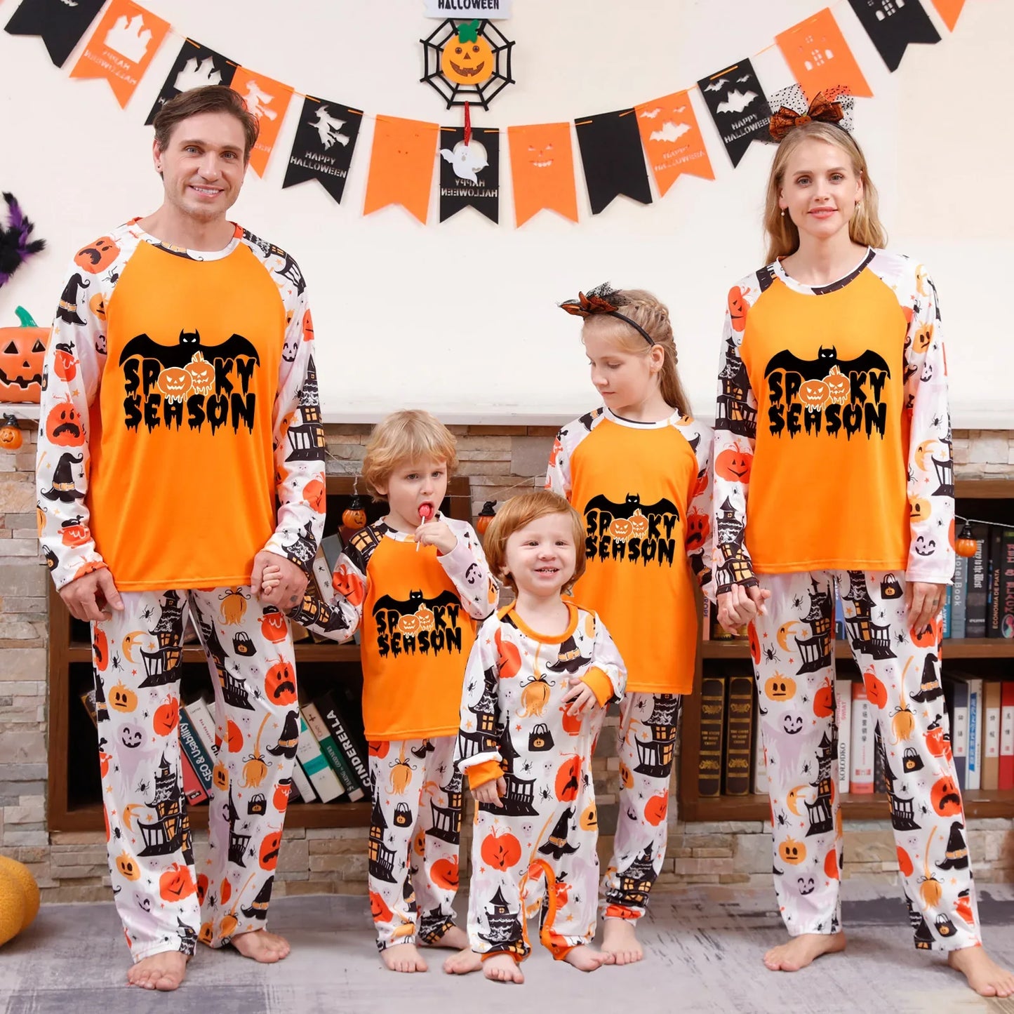 Halloween Pajamas- Festive Fall Spooky Season Pajamas for the Whole Family- Halloween Print 1- Pekosa Women Fashion