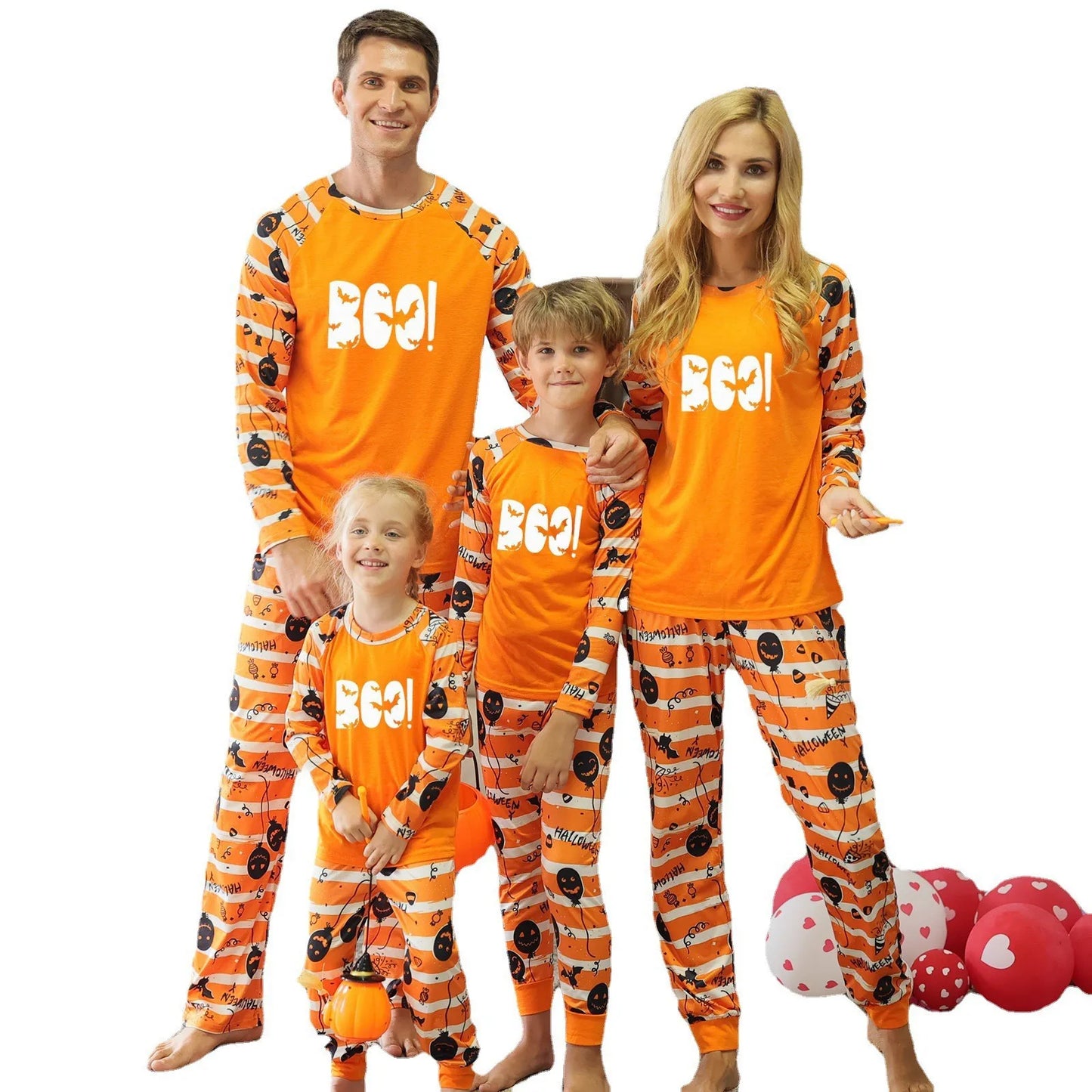 Halloween Pajamas- Glow-in-the-Dark Boo! Halloween Family Pajamas- Halloween Boo Print- Pekosa Women Fashion