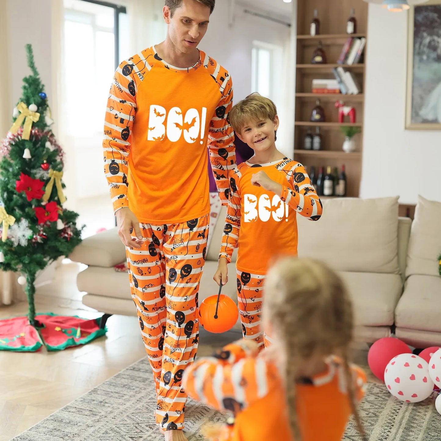 Halloween Pajamas- Glow-in-the-Dark Boo! Halloween Family Pajamas- - Pekosa Women Fashion