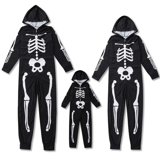 Halloween Pajamas- Halloween Family Skeleton Pajamas Coveralls for Chilling Adventures- - Pekosa Women Fashion