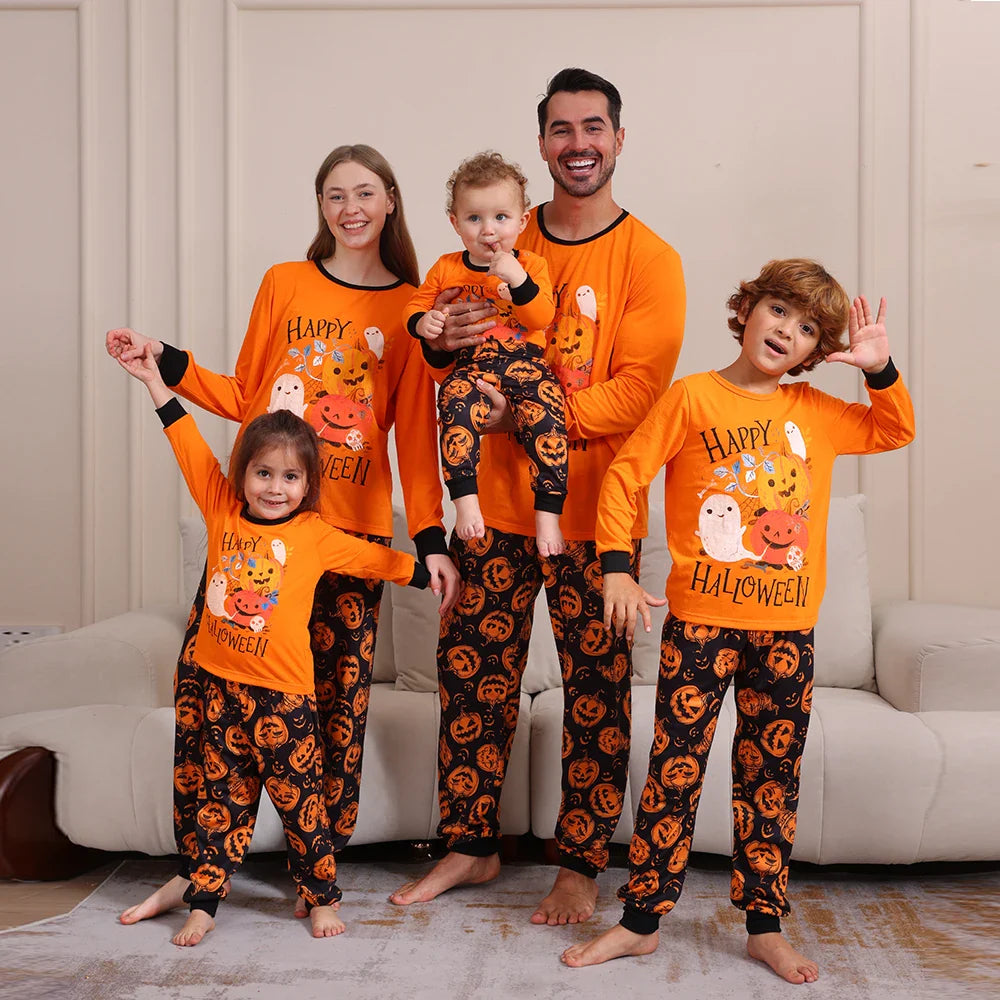 Halloween Pajamas- Happy Haunts Family Pajamas for Halloween Fun- Halloween Print- Pekosa Women Fashion