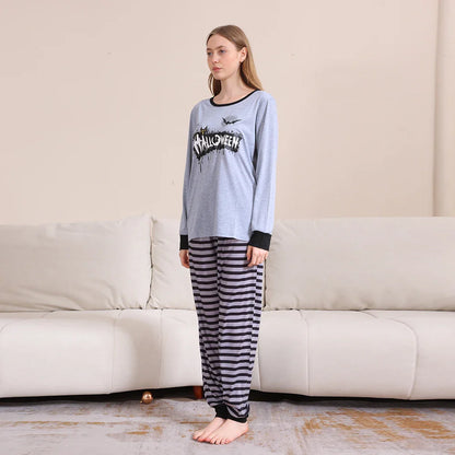 Halloween Pajamas- Haunted House Hangout Family Pajama Sets for Halloween- - Pekosa Women Fashion