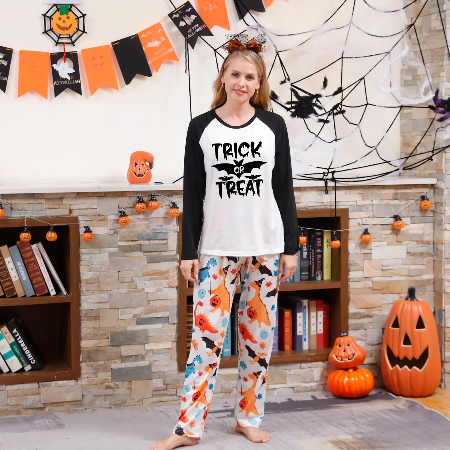 Halloween Pajamas- Trick or Treat Family Pajamas for Halloween Fun- - Pekosa Women Fashion