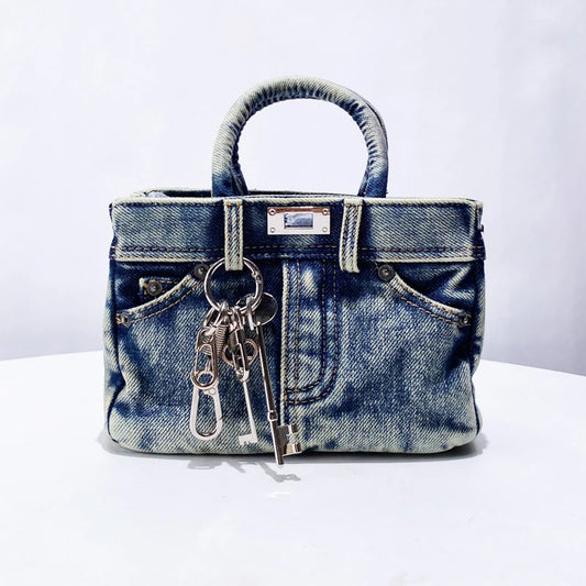 HandBags - Casual Washed Denim Handbag Jeans Bag