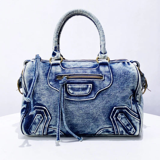 HandBags - Denim Shoulder Bag for Casual Days