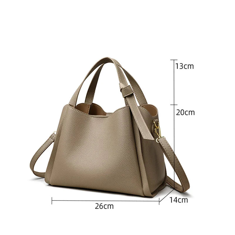 Handbags- Multi-Purpose Handbag Faux Leather Tote Bag for Work & Leisure- - Pekosa Women Fashion