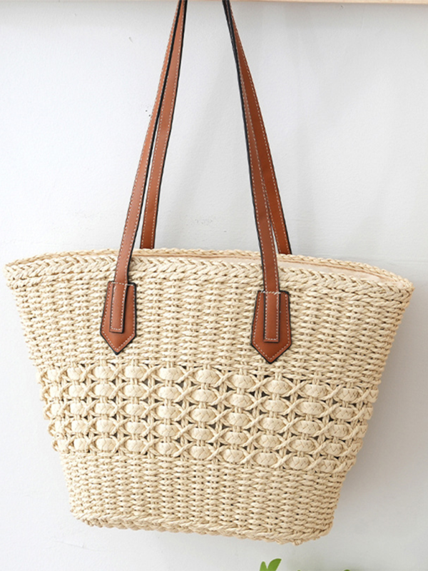 Handbags- Women's Straw Beach Bag for Summer Adventures- - Pekosa Women Fashion