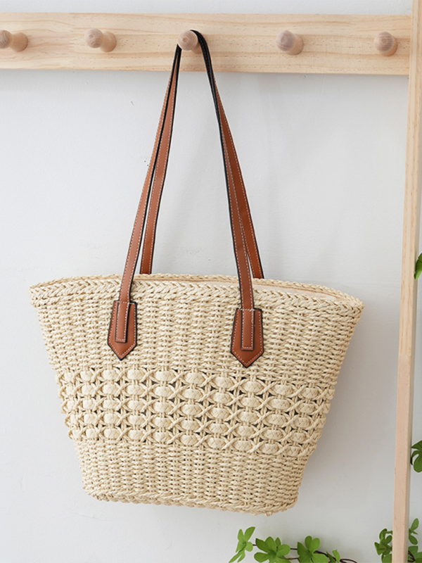 Handbags- Women's Straw Beach Bag for Summer Adventures- - Pekosa Women Fashion