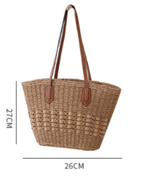 Handbags- Women's Straw Beach Bag for Summer Adventures- - Pekosa Women Fashion