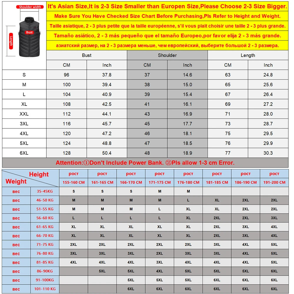 Heating Vests - Heat On-Demand Waistcoat USB Advanced Multi-Zone Heating Vest