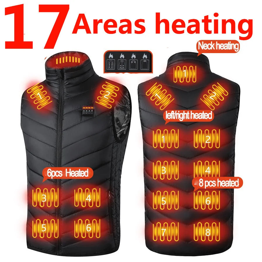 Heating Vests - Heat On-Demand Waistcoat USB Advanced 17 Zone Heating Vest