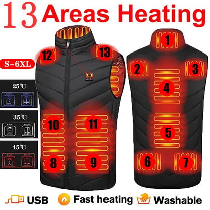 Heating Vests - Heat On-Demand Waistcoat USB Advanced 17 Zone Heating Vest