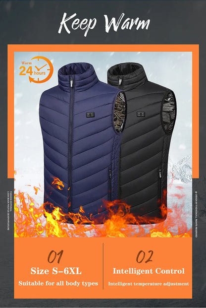 Heating Vests - Heat On-Demand Waistcoat USB Advanced 17 Zone Heating Vest