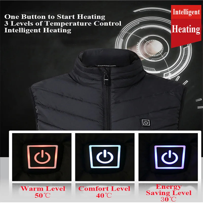 Heating Vests - Heat On-Demand Waistcoat USB Advanced 17 Zone Heating Vest