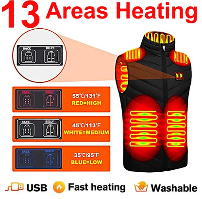 Heating Vests - Heat On-Demand Waistcoat USB Advanced 17 Zone Heating Vest