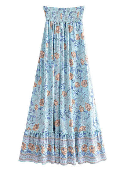 High-Low Skirts- Boho High-Low Floral Skirt- - Chuzko Women Clothing