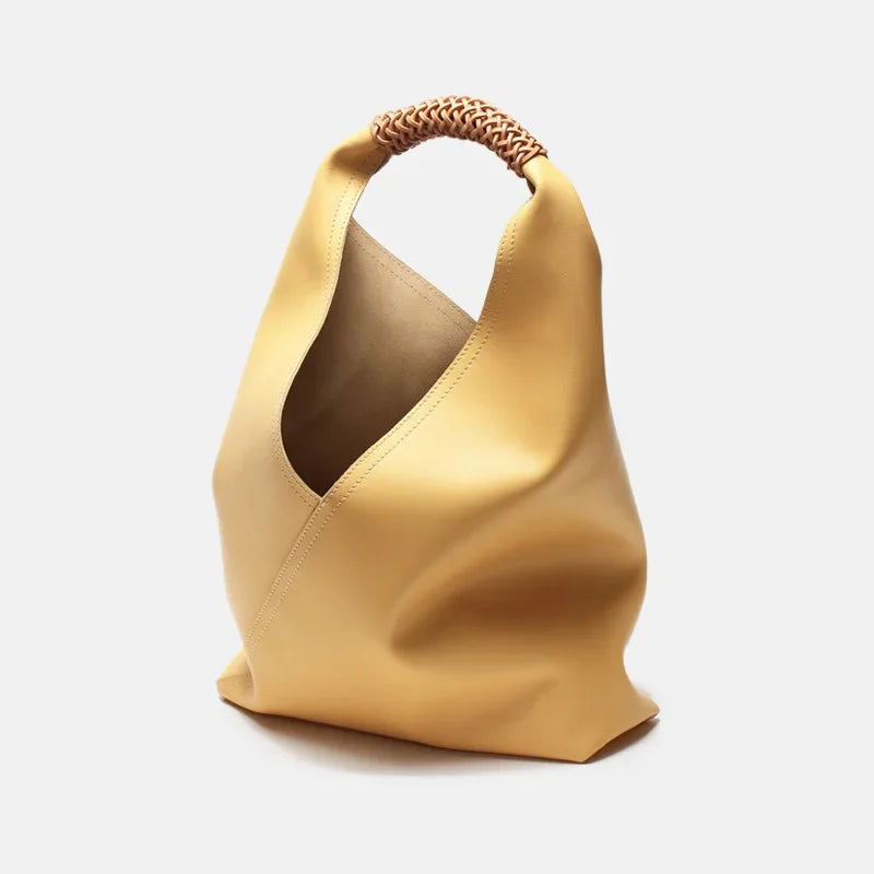 Hobo Bags- Genuine Leather Hobo Bag for Elegant Occasions- yellow- Pekosa Women Fashion