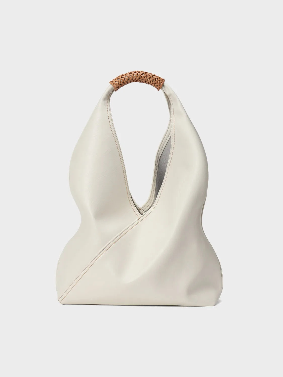 Hobo Bags- Genuine Leather Hobo Bag for Elegant Occasions- milk white- Pekosa Women Fashion