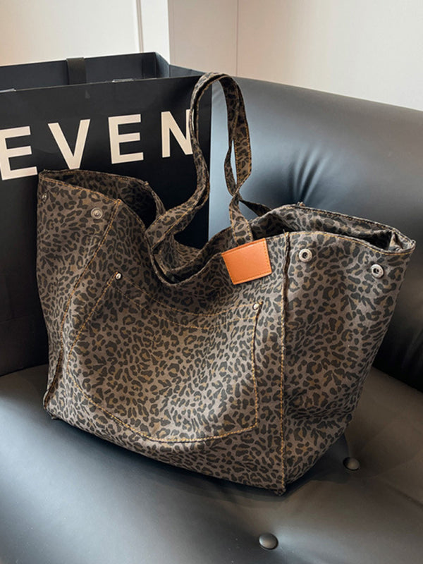 Leopard Print Large Capacity Tote Bag for Everyday Carry