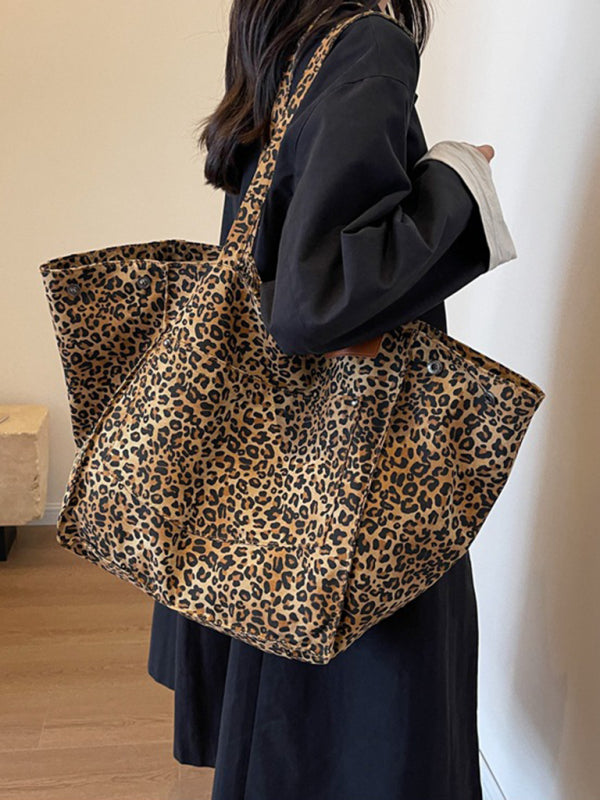 Leopard Print Large Capacity Tote Bag for Everyday Carry