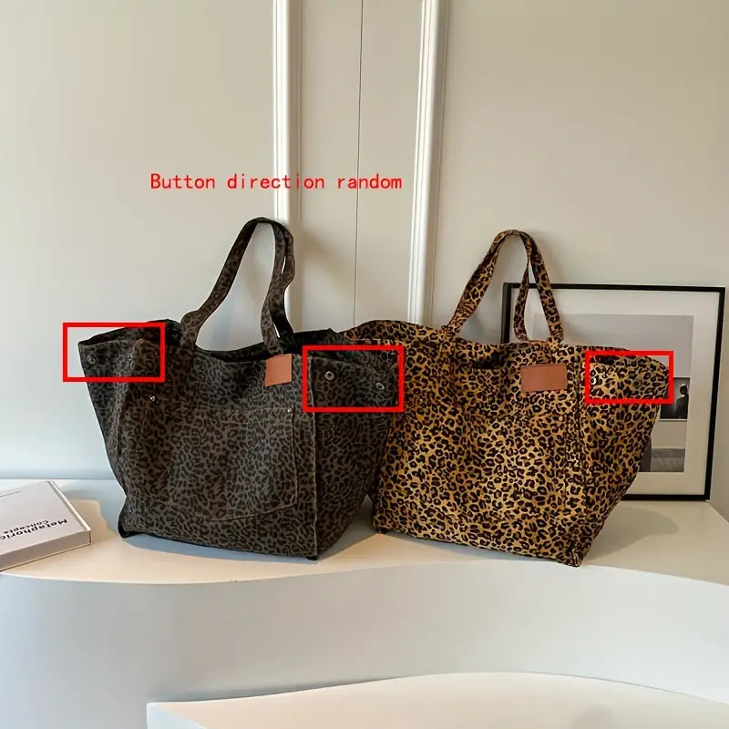 Leopard Print Large Capacity Tote Bag for Everyday Carry