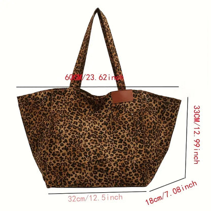 Leopard Print Large Capacity Tote Bag for Everyday Carry