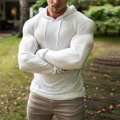 Hoodies - Athletic Ribbed Men's Hoodie Tee