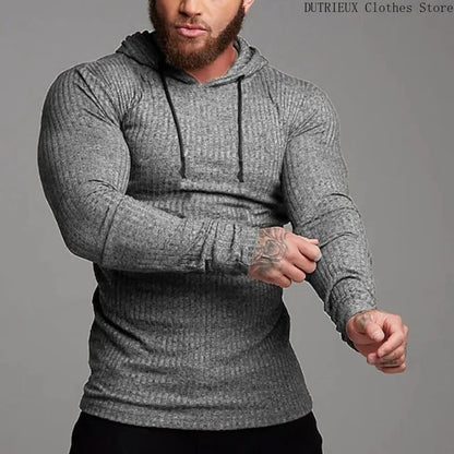 Hoodies - Athletic Ribbed Men's Hoodie Tee