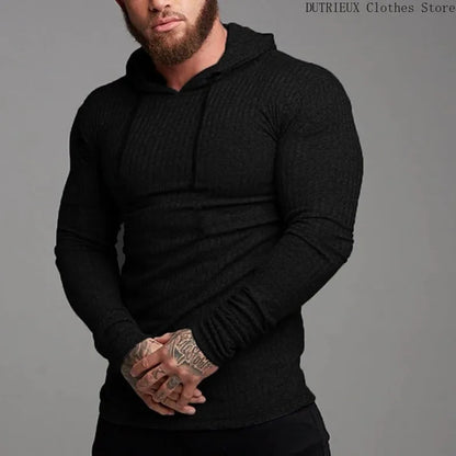 Hoodies - Athletic Ribbed Men's Hoodie Tee